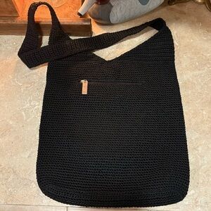 The Sak Black Crochet Shoulder Bag